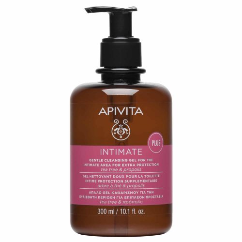 Apivita Intimate Plus Απαλό Τζελ Καθαρισμού για την Ευαίσθητη Περιοχή για επιπλέον προστασία 300ml