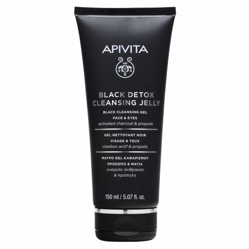 Apivita Black Detox Cleansing Jelly Μαύρο Gel Καθαρισμού για Πρόσωπο & Μάτια 150ml