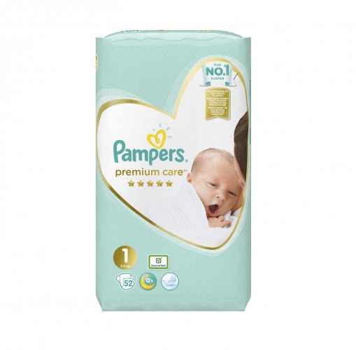 Pampers Premium Care Νο.1 Πάνες για μωρά 2-5kg 52τμχ