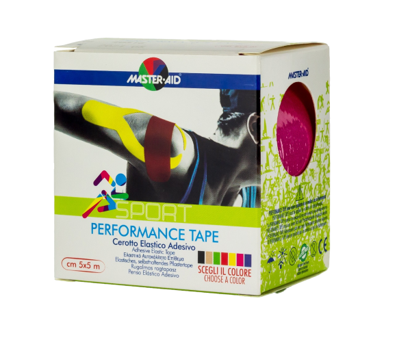 Master Aid Performance Tape Αυτοκόλλητη Ελαστική Ταινία Κινησιοθεραπείας Ροζ 5mx5cm 1τμχ