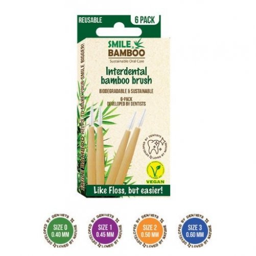 Smile Bamboo Reusable Μεσοδόντια Βουρτσάκια με Λαβή Size 1 (0.45MM) 6 τεμάχια