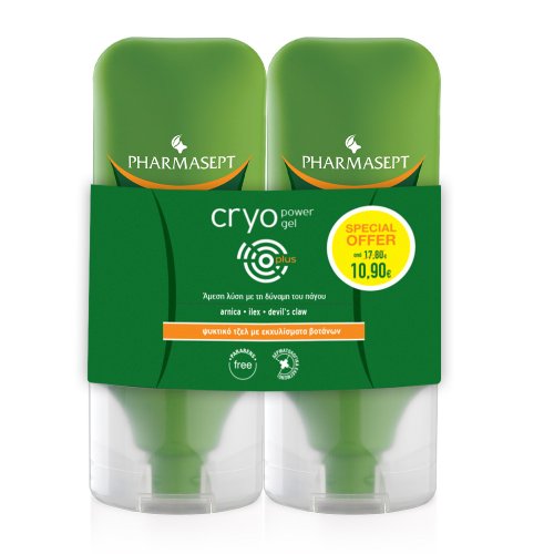 Pharmasept Promo Cryo Power Gel Ψυκτικό Τοπικό Αναλγητικό Τζελ με Εκχυλίσματα Βοτάνων, 2x100ml