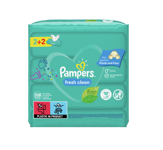 Pampers Fresh Clean Μωρομάντηλα 4x52τμχ