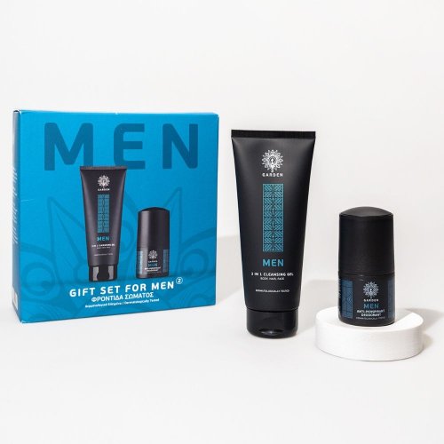 Garden Promo Gift Set for Men Νο2, 3 in 1 Cleansing Gel for Body, Hair & Face 200ml & Anti Perspirant Deodorant 50ml