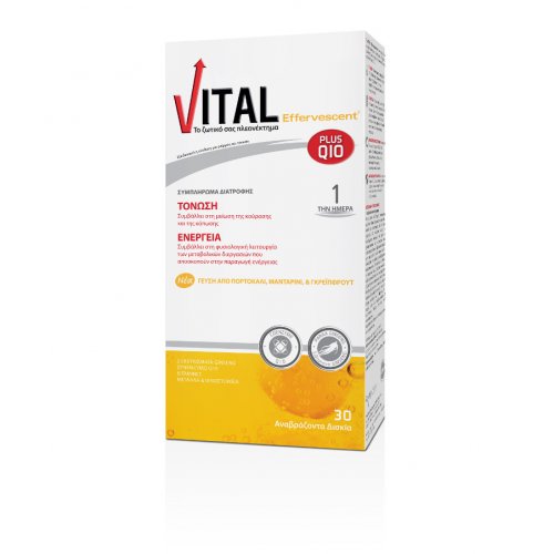 Vital Effervescent Συμπλήρωμα Διατροφής για Ενέργεια & Τόνωση 30tabs