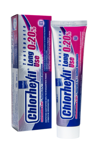 Intermed Chlorhexil 0,20% Toothpaste – Long Use Φθοριούχος Οδοντόκρεμα κατά της ουλοοδοντικής πλάκας 100ml