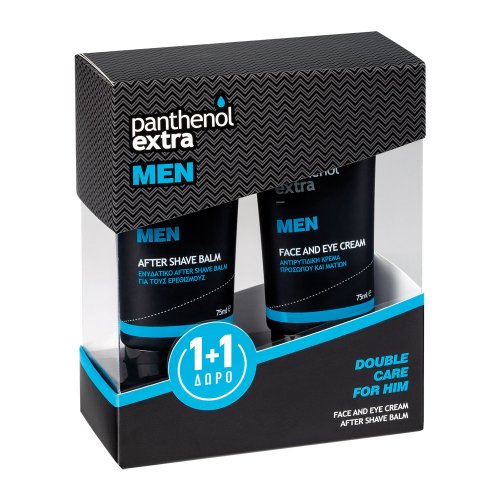 Panthenol Extra Πακέτο Δώρου Men Double Care for Him Κρέμα προσώπου-ματιών 75ml & After Shave Balm 75ml