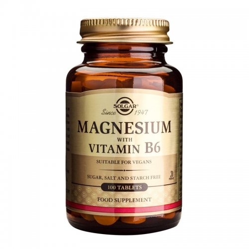 Solgar Magnesium with Vitamin B6 Συμπλήρωμα Διατροφής Μαγνήσιο σε Συνδυασμό με Βιταμίνη Β6 100 ταμπλέτες