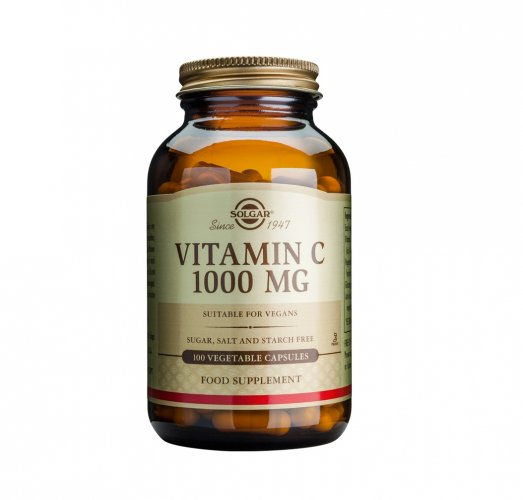 Solgar Vitamin C 1000 mg Συμπλήρωμα Διατροφής Βιταμίνη C για Ενίσχυση Ανοσοποιητικού, Πρόληψη & Αντιμετώπιση Κρυολογήματος 100 Vegetable Capsules