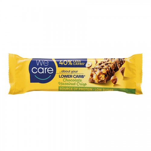WeCare Chocolate Hazelnut Crisp 40% Less Carbs Μπάρα Υψηλής Πρωτεΐνης, 37gr