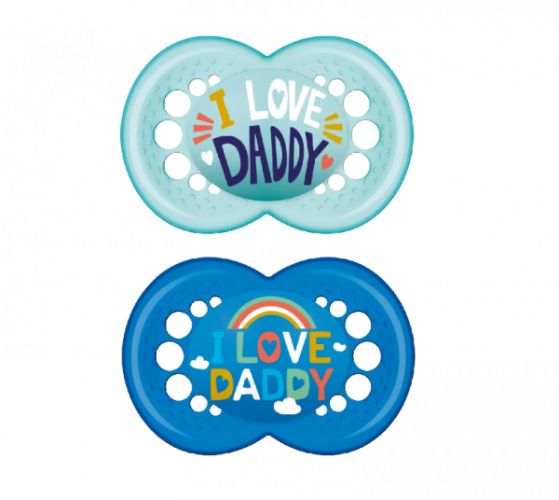 MAM Original Love Daddy Πιπίλες Σιλικόνης Arctic Blue 6-16 μηνών 170S 2 τεμάχια